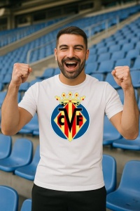 Tricou barbat cu logo stema Villarreal_CF Spania , din bumbac 100% - Img 7