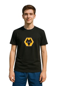 Tricou barbat cu logo stema Wolverhampton Wanderers Anglia , din bumbac 100%