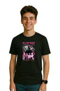 Tricou barbat Kpop cu trupa BLACKPINK AUTOGRAF ROSU music Coreean 169 - Img 3