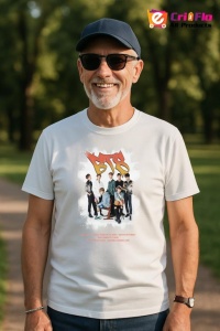 Tricou barbat Kpop cu trupa BTS 10 music Coreean 177 - Img 4