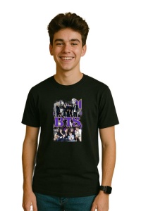 Tricou barbat Kpop cu trupa BTS 7 music Coreean 184 - Img 3