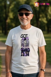 Tricou barbat Kpop cu trupa GOT7 music Coreean 213 - Img 5