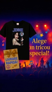 Tricou barbat Kpop cu trupa JENNIE KIM music Coreean 226 - Img 10