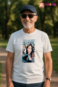 Tricou barbat Kpop cu trupa JENNIE X LISA - BLACKPINK music Coreean 228 - Img 5