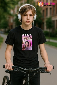 Tricou barbat Kpop cu trupa SANA 3 music Coreean 285 - Img 9