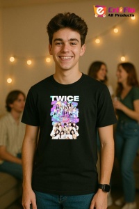 Tricou barbat Kpop cu trupa TWICE 10 music Coreean 295 - Img 7
