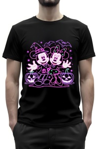 Tricou barbat - NEON HAPPY MICKEY & MINNIE - tricou, barbat