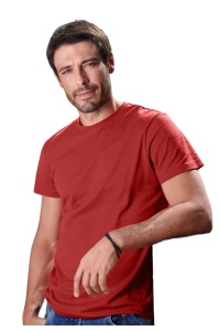 Tricou barbat Simplu basic rosu bordo purtat de un bărbat frumos si tanar