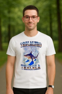 Tricou Barbat Tralalero Tralala cu personajul Tralalero Tralala Bootleg Brainrot Italian Brainrot Meme (2)