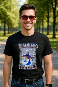 Tricou Barbat Tralalero Tralala cu personajul Tralalero Tralala Bootleg Brainrot Italian Brainrot Meme (2) - Img 2