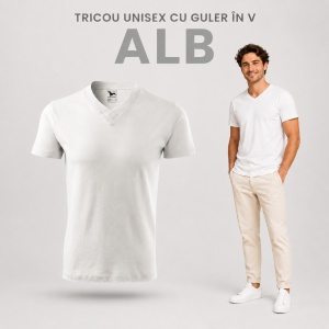Tricou Bărbat Unisex Malfini 102 cu Guler în V, 100% Bumbac, 160 g/m², Mărimi XS–3XL - Img 17