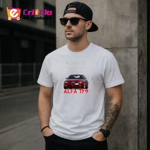 Tricou Barbati Adevarati Conduc Alfa 159, din bumbac 100%, tricou alb, Dama | Barbat