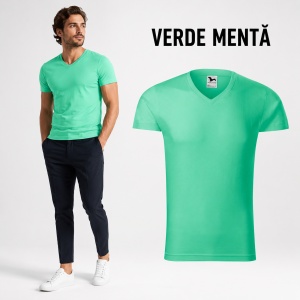 Tricou Bărbați Malfini 146 cu Guler în V, Premium, 100% Bumbac, Slim Fit, 180 g/m², S 3XL, 14 Culori - Img 15