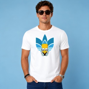 Tricou Bart Simpson Ochelari Soare Logo Albastru Urban Chill Vibe, din bumbac 100% Copii | Dama | Barbat - Img 2