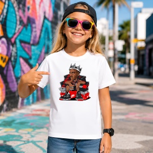 Tricou Baschetbalist Cu Coroana, din bumbac 100% Copii | Dama | Barbat - Img 4