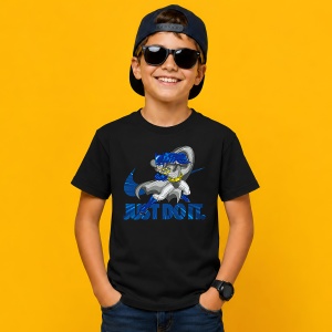 Tricou Batman Caped Crusader Urban Blue Typography Dark Knight, din bumbac 100%, tricou negru, Copii | Dama | Barbat - Img 3