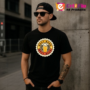 Tricou Best Beer Badge, din bumbac 100%, tricou negru, Dama | Barbat - Img 4