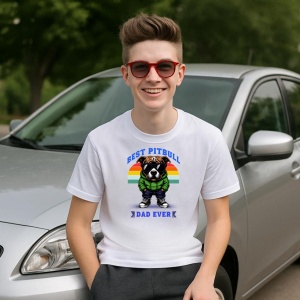 Tricou Best Pitbull dad ever - Copii | Dama | Barbat - Img 2