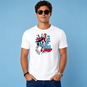 Tricou Big Drip Sneaker Splash Blue Red Urban Graffiti Design, din bumbac 100% Copii | Dama | Barbat - Img 3