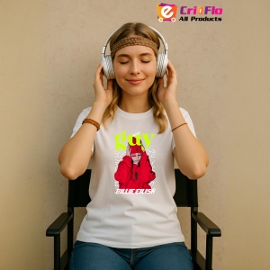 Tricou Billie Eilish - Red Hoodie, muzica Hip-Hop / Funk, Dama | Barbat | Copii - Img 7