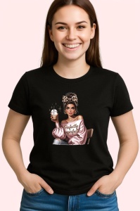 Tricou Boss girl perfectly imperfect, boss girl perfect de imperfecta, Copii | Dama | Barbat , tricou negru - Img 3