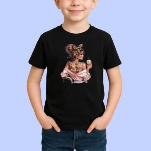 Tricou Boss girl powerful woman in the making, boss girl femeie puternica in devenire, Copii | Dama | Barbat , tricou negru - Img 2