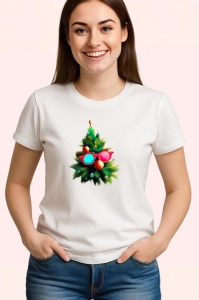 Tricou Brad decorat stil minimalist cu globuri colorate Copii | Dama | Barbat - Img 3