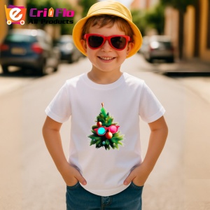 Tricou Brad decorat stil minimalist cu globuri colorate Copii | Dama | Barbat - Img 10