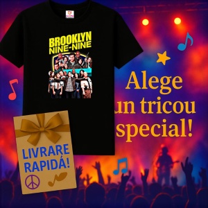 Tricou Brooklyn Nine-Nine - Cast Poster, muzica Pop / Country (ini?ial), Dama | Barbat | Copii, Culoare Negru - Img 15