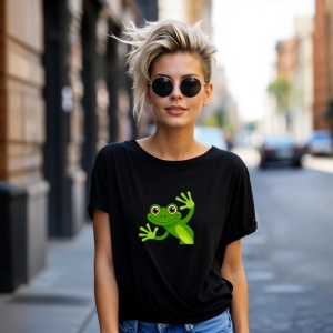 Tricou Broscuta Frog Simpatica Negru, Copii | Dama | Barbat - Img 6