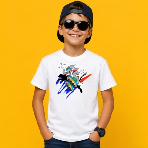 Tricou Bugs Bunny Fast Run Street Motivation Graphic, din bumbac 100% Copii | Dama | Barbat - Img 2