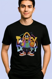 Tricou Bugs Bunny graffiti verde fluo pe fundal mov Copii | Dama | Barbat, negru - Img 2