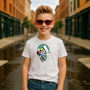 Tricou Bugs Bunny Happy Tricou Alb - Copii | Dama | Barbat - Img 2
