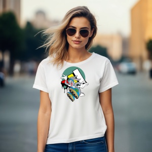 Tricou Bugs Bunny Happy Tricou Alb - Copii | Dama | Barbat - Img 9