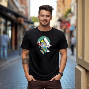Tricou Bugs Bunny Happy Tricou Negru - Copii | Dama | Barbat - Img 9