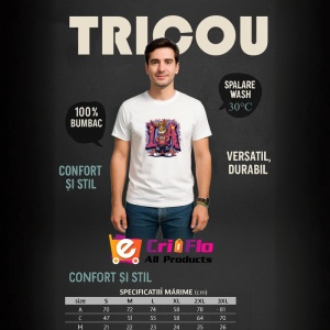 Tricou Bugs Bunny in hanorac mov pe fundal splash rosu-albastru Copii | Dama | Barbat - Img 9