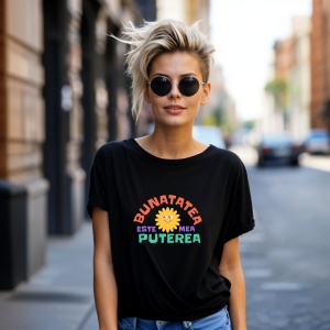 Tricou Bunatatea este puterea mea Negru, Copii | Dama | Barbat - Img 7