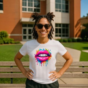 Tricou Buze Colorate Gloss Lipstick - Copii | Dama | Barbat - Img 6