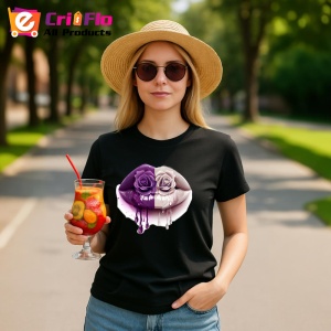 Tricou Buze femeie afine si cirese, Lip gloss, Copii | Dama, culoare negru - Img 15