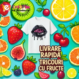Tricou Buze femeie negre cu trandafir roz deschis, Lip gloss, Copii | Dama - Img 12