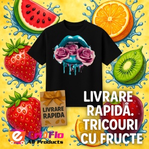 Tricou Buze femeie roz si auriu cu trandafiri roz pal, Lip gloss, Copii | Dama, culoare negru - Img 18