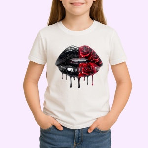 Tricou Buze femeie zmeura si portocala, Lip gloss, Copii | Dama - Img 3