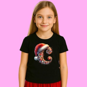 Tricou C Litere Alfabet Craciun Impodobite Cu Decoratiuni, din bumbac 100% Copii | Dama | Barbat - Img 2