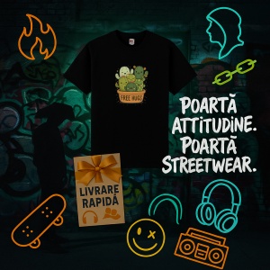 Tricou Cactus free hugs Negru, Copii | Dama | Barbat - Img 5
