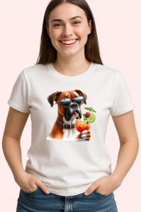 Tricou caine boxer ochelari negri cocktail cu lime, Copii | Dama | Barbat - Img 4