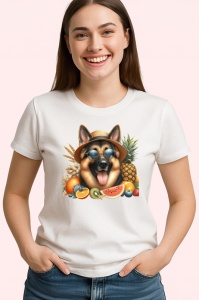 Tricou caine ciobanesc palarie fructe ochelari vara, Copii | Dama | Barbat - Img 4