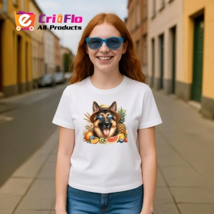 Tricou caine ciobanesc palarie fructe ochelari vara, Copii | Dama | Barbat - Img 8