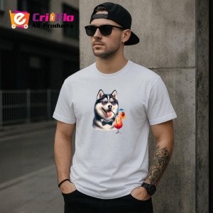 Tricou caine husky papion cocktail tropical, Copii | Dama | Barbat - Img 4