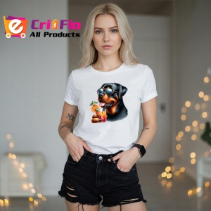 Tricou caine rottweiler ochelari cocktail portocala vara, Copii | Dama | Barbat - Img 10