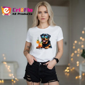 Tricou caine rottweiler ochelari soare cocktail portocaliu, Copii | Dama | Barbat - Img 10